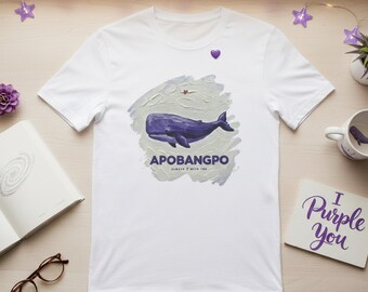 Fan-designed : Apobangpo Purple Whale Unisex T-Shirt | Ocean Marine Animal Tee