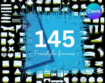 Canva Freestyle Frames Bundle: 145 Drag & Drop Templates (PDF)