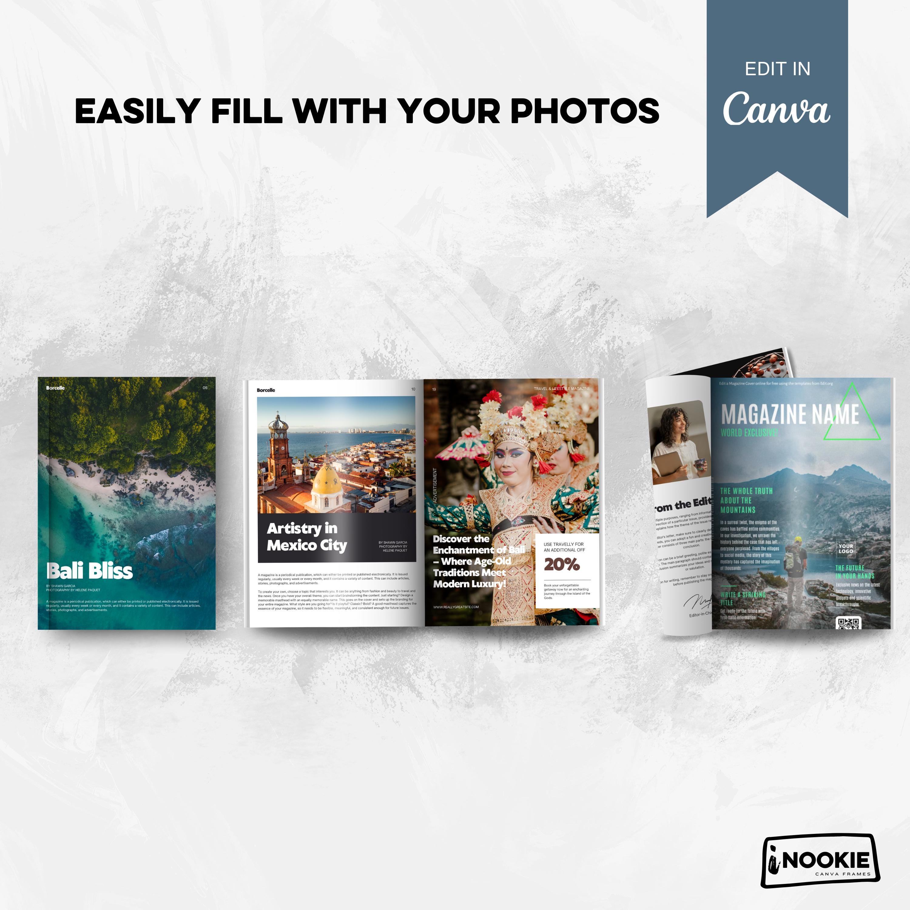 Minimalist Magazine Mockup Canva Template (PDF) - Etsy