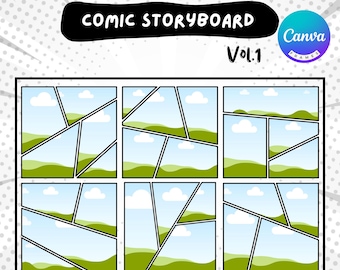 Comic Storyboard Template: Drag & Drop Canva Frames (Digital Download)