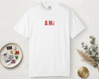 Embroidered T-Shirt | Fan-Made 2026 Comeback Concert, Minimalist Army Logo Graphic Tee