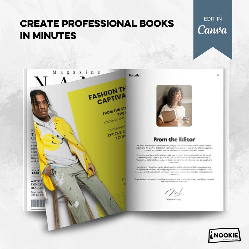 Minimalist Magazine Mockup Canva Template (PDF) - Etsy