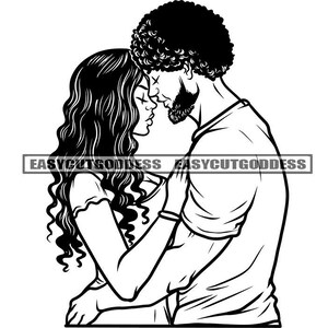 Romantic Couple Relationship Goals True Love Affectionate Bonding Intimacy Heterosexual Mix Ethnic SVG PNG JPG Vector Designs Cut Files
