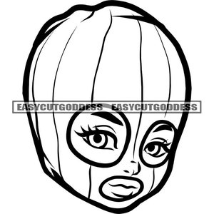 Gangster Baby Boy Portrait Closed Up Ski Mask Burglar Street Boy Theft Masked Hooded Ghetto Toddler SVG PNG JPG Vector Designs Cut Files