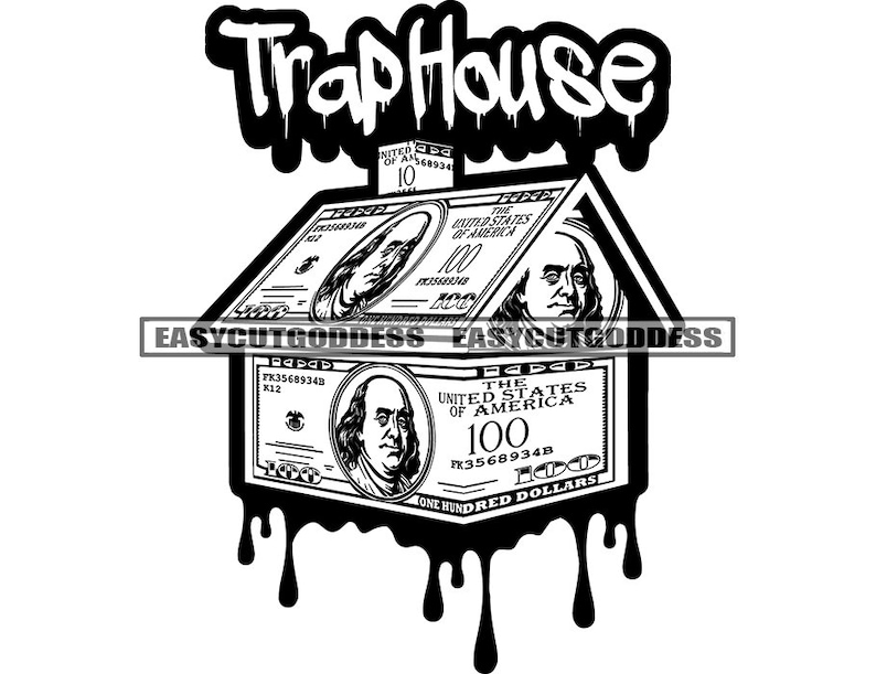 Trap House Money One Hundred Dollar Bills House Casa De Dinero Etsy