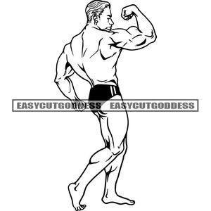 Strongman Bodybuilder Gym Rat - Line Drawing - Gym Rat - T-Shirt