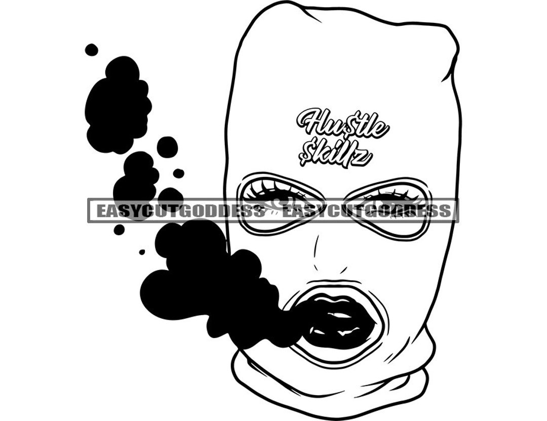 Gangster Girl Ski Mask Burglar Smoking Burglar Theft Gangsta Etsy