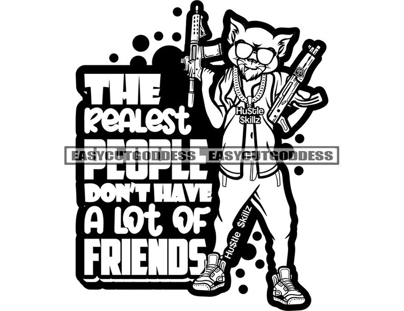 Gangster Cat Scarface Cartoon Character the Realest People - Etsy