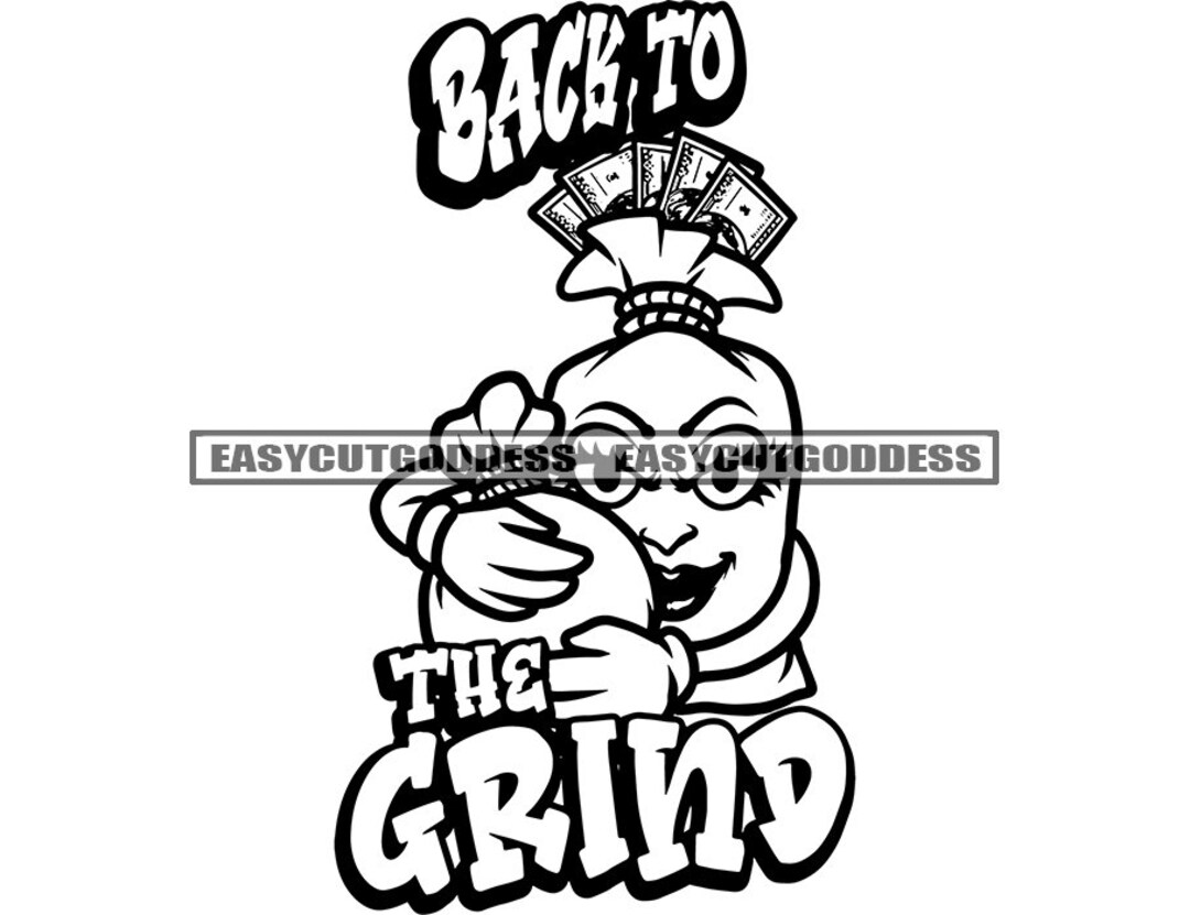 Back to the Grind Female Money Bag Cartoon Character Bag Full - Etsy