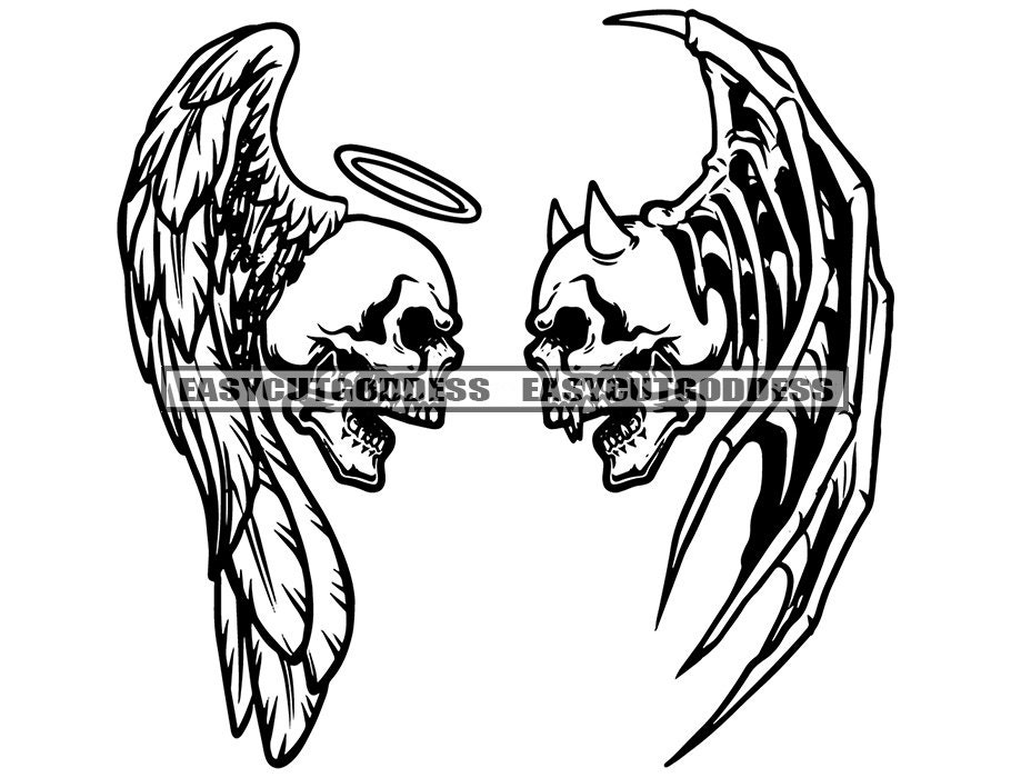 Set Of Angel And Demon Vector Wings Stock Illustration - Download Image Now  - Angel, Animal Body Part, Animal Wing - iStock