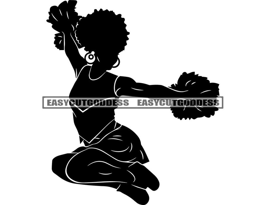 Melanin Cheerleader Cheer Cheerleading Sport Afro Girl Cheerleaders ...