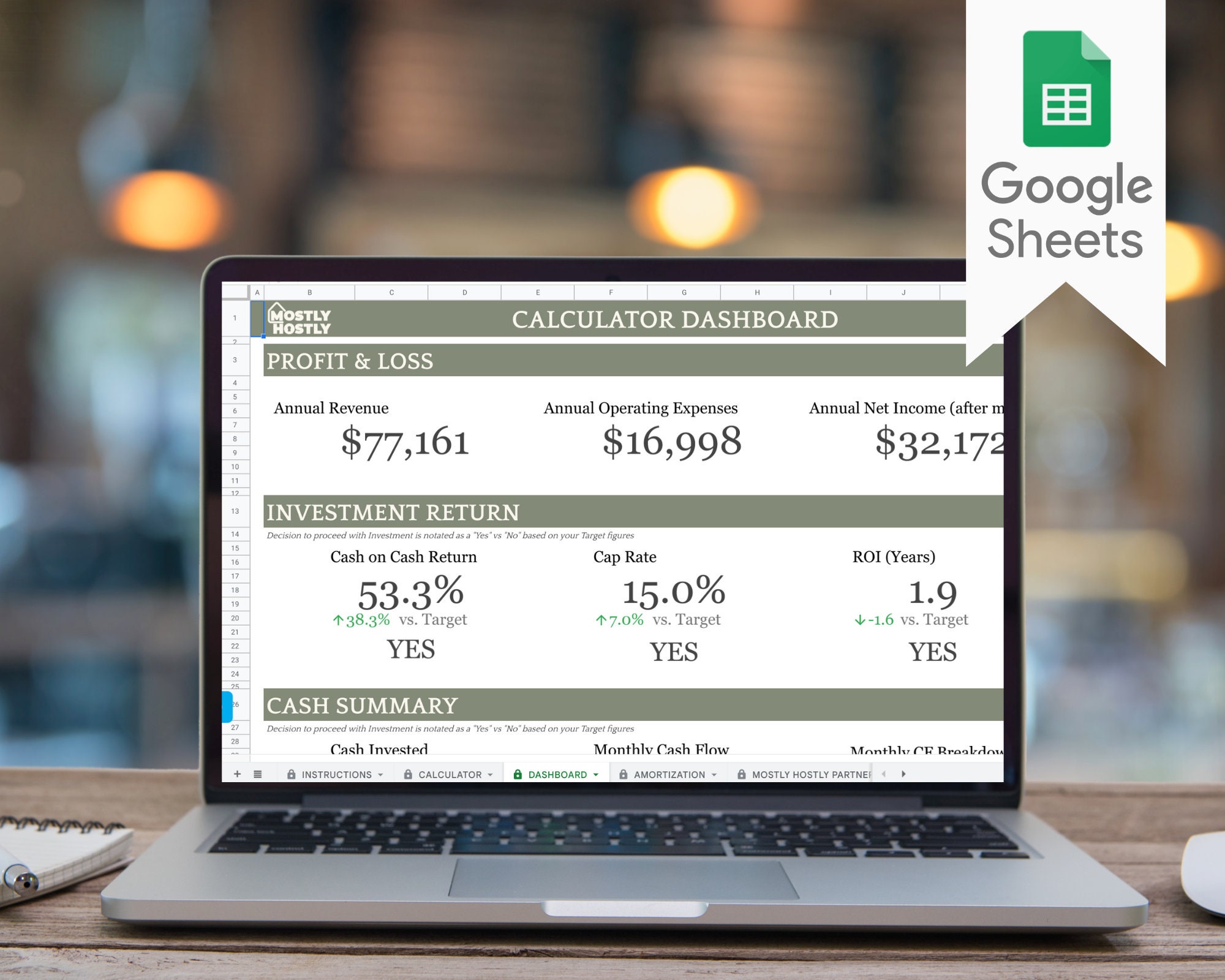 Airbnb Host Calculator for Google Sheets Shortterm Rental Etsy