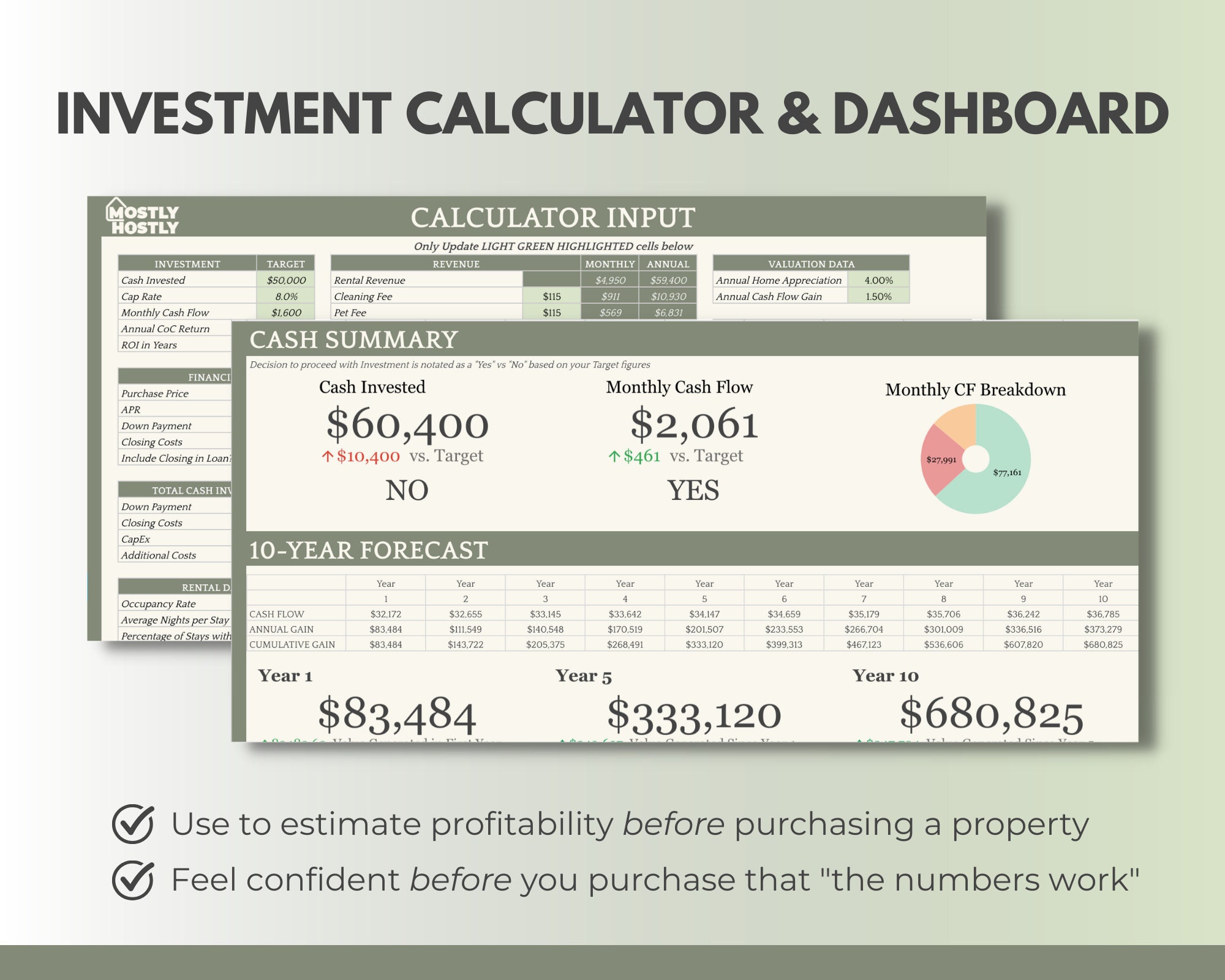 Airbnb Host Calculator for Google Sheets Shortterm Rental Etsy