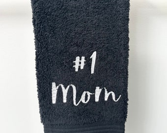 Number One Mom Plush Hand Towel / Hand Towels For Mom / Cute Bathroom Décor / Cute Kitchen Décor / Cute Home Décor / Summer Hand Towel