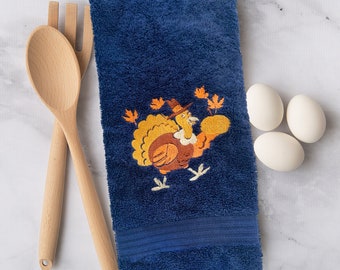 Turkey Plush Hand Towel / Thanks-Giving Decor / Fall Bathroom Décor / Fall Kitchen Décor / Fall Home Décor / Cute Fall Decorations /Turkey/