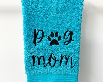 Dog Mom Plush Hand Towel / Dog Hand Towels / Cute Dog Mom Bathroom Décor / Cute Dog Mom Kitchen Décor / Cute Home Décor / Summer Hand Towel