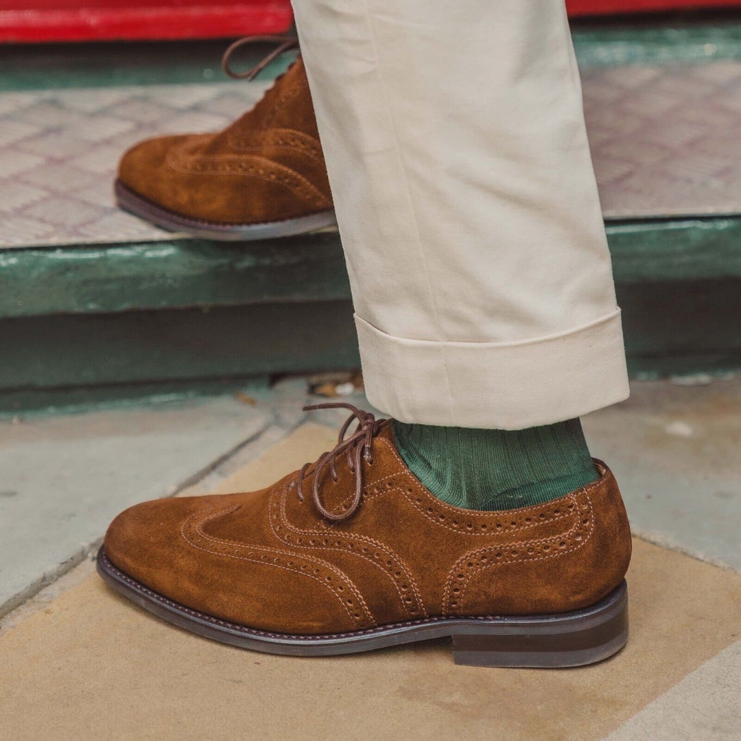 mens brown wingtip shoes