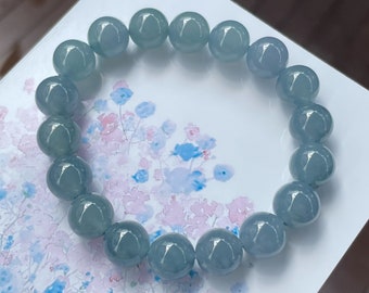 Icy Blue Jade Beads Bracelet (NJBA123)
