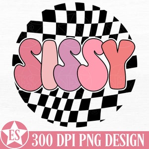 Checkered Sissy PNG | Retro Kids PNG Pink Sister Png Trendy Little Sister Png Check Little Girl Png Sissy Sublimation Design Sissy Shirt Png