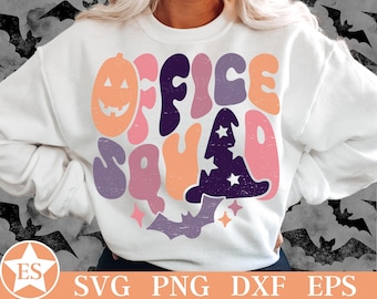 Halloween Büro Squad SVG | Gruselige Vorderseite Büro-Svg Halloween-Büro-Kader Png Herbst-Büropersonal Halloween-Svg Kürbis Büro-Halloween-Svg