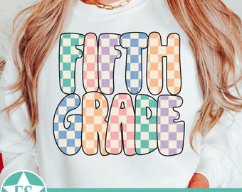 Retro Fifth Grade PNG | Fifth Grade Shirt Png Fifth Grade First Day of School PNG Back to School 5th Grade Png Fifth Grade Teacher Shirt Png