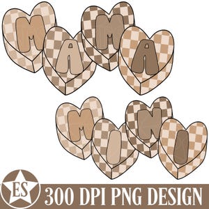 Retro Mama Mini PNG | Matching Mama and Mini Png Boho Mom and Mini Png Mama and Mini Sets Png Mommy Mini Png Mama and Mini Shirt Design Png