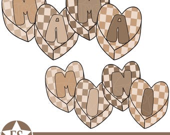 Retro Mama Mini PNG | Matching Mama and Mini Png Boho Mom and Mini Png Mama and Mini Sets Png Mommy Mini Png Mama and Mini Shirt Design Png
