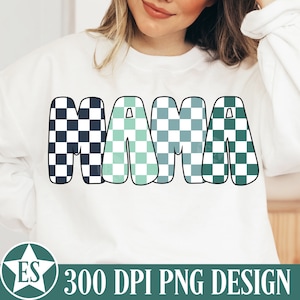 Blau Kariert Mama PNG Sublimation Design | Junge Mama Png Junge Mama Png Retro Mama T-Shirt Png Karo Mama Shirt Png Mama von Jungen Png Dateien