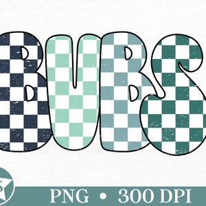 Retro Bubs PNG | Blau Kariert Bruder Png Geschwister Png Neue Baby Ankündigung Sublimation Kleinkind Shirt Png Bubba Png Bruder Tshirt Png