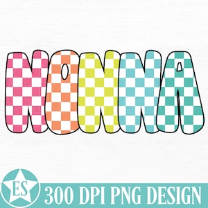 Retro Nonna PNG Sublimation Design | Summer Nonna Design Png Check Nonna Shirt Png Nonna Mother&#39;s Day Png Bright Nonna Sublimation Download