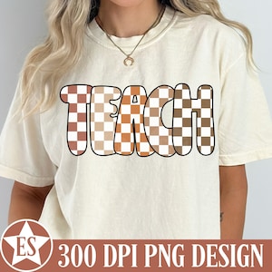 Professor retrô PNG | Boho Professor Png Professor Sublimação Design Professor Camisa Png Xadrez Ensinar Png Ensino Png Digital Baixar Arquivos