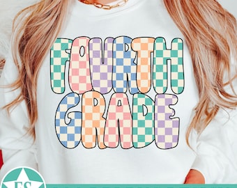 Retro Fourth Grade PNG | Fourth Grade Shirt Png First Day of Fourth Grade PNG Back to School 4th Grade Png Fourth Grade Teacher Shirt Png