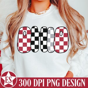 Ohio PNG Sublimation Design | Red and Grey Ohio Png Retro Ohio Sublimation File Ohio Shirt Png Ohio TShirt Png Digital Download Files
