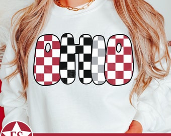 Ohio PNG Sublimation Design | Red and Grey Ohio Png Retro Ohio Sublimation File Ohio Shirt Png Ohio TShirt Png Digital Download Files