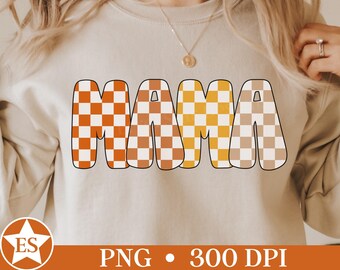 Fall Mama PNG | Checkered Mama Fall Png Pumpkin Mama Png Fall Mom Png Orange Checker Mama Png Thanksgiving Mama Png Digital Download Files