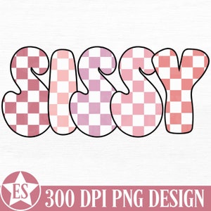 Checkered Retro Sissy Sister PNG Pink Trendy Sister Shirt Design Checked Sissy Sublimation PNG Digital Download Sister Png Sissy Png Files image 1