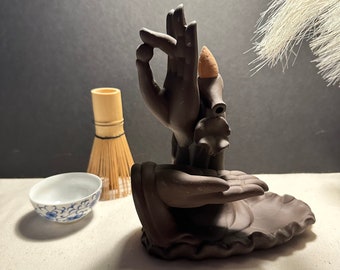 Ceramics Buddha/ Waterfall incense burner/ Backflow incense burner/ Incense burner holder/ Incense Seat