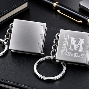Portachiavi personalizzato con metro a nastro, regalo per appassionati di falegnameria per papà