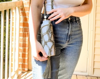 Bottle Sling | Macrame Bottle Carrier | Bottle Holder | Water Bottle Accessories | Hydroflask Accessories | Hydroflask Carrier |