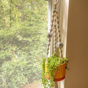 Disco Ball Plant Hanger | Indoor Plant Hanger | Plant Hanger with Disco Balls | Macrame Plant Hanger | Plant Hanger | Plant Accessories