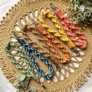 Macrame Spiral Wristlet | Wristlet | Wrist Lanyard | Boho Wristlet | Keychain Bracelet | Macrame Keychain | Keychain Accessories |
