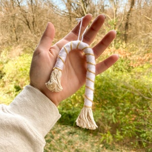 Macrame Candy Cane Christmas Ornaments | Candy Cane Ornaments | Red and White Candy Cane | Christmas Ornaments | Candy Cane | Handmade