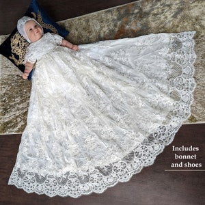 Taufkleid | pailletten | Doopjurk met kralen voor peutermeisje | Kanten doopjurk | Kledingstuk voor nina | Kanten doopjurk