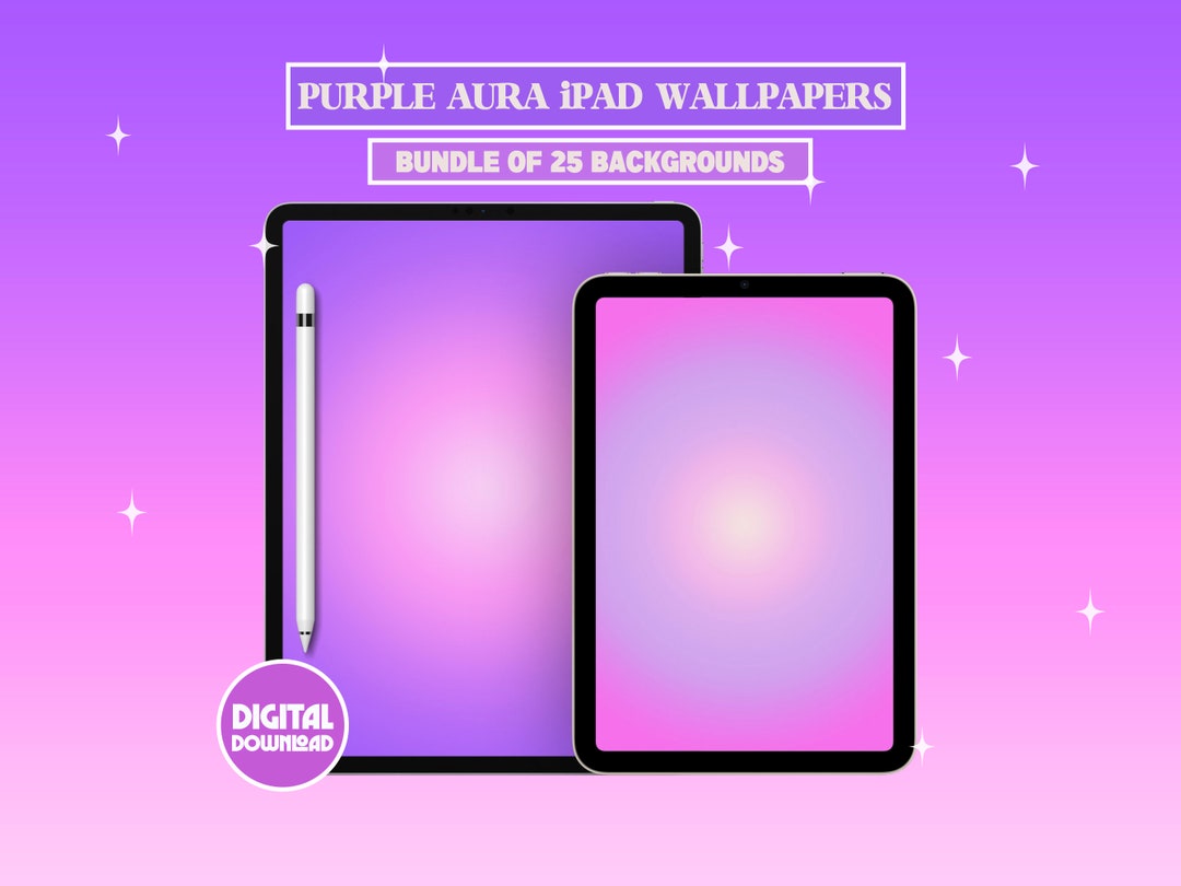 Purple Aura Aesthetic Wallpaper iPad Digital Wallpapers Etsy