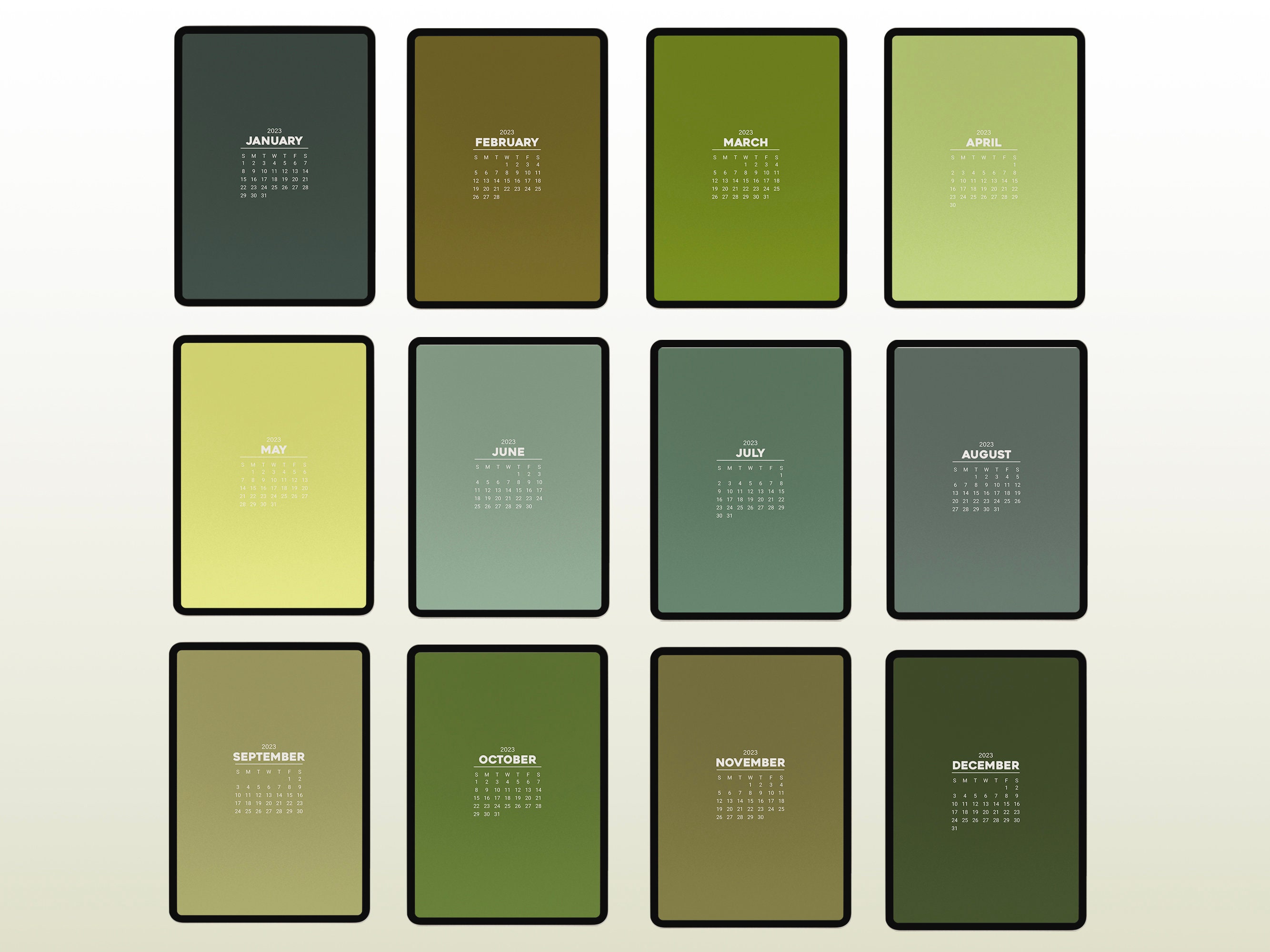 2023-neutral-green-digital-calendar-wallpaper-for-ipad-etsy