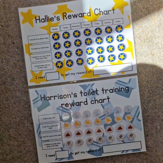 Reward Charts Potty Training Chart Personalised Reward Etsy UK