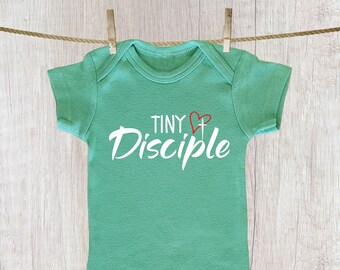 Tiny Disciple One Piece, Christian Bodysuit, Religious Bodysuit, Newborn Gift
