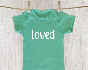 Loved Baby Bodysuit, Christian One Piece, Religious Toddler Tee, Baby Gift
