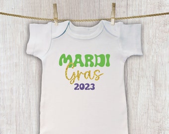 Infant Mardi Gras 2026 Bodysuit, New Orleans Top, Unisex Mardi Gras 2023 Toddler Tee, Mardi Gras Baby, Childs Mardi Gras Outfit, Baby Gift
