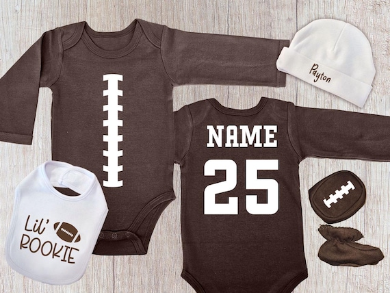 Personalized Football Bodysuit Set - Game Day Outfit, New Dad Gift